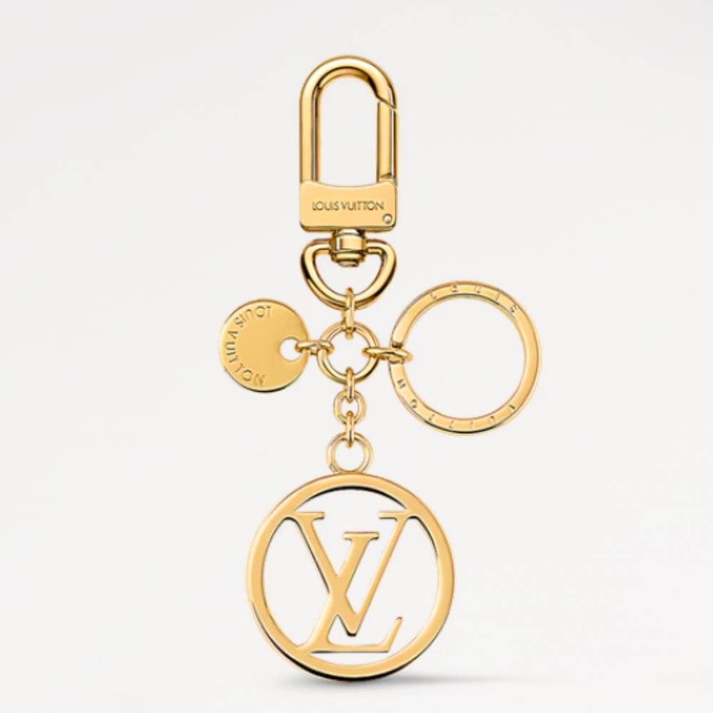 Louis Vuitton Circle Bag Charm & Key Holder Key Chain Gold Pristine SOLD OUT